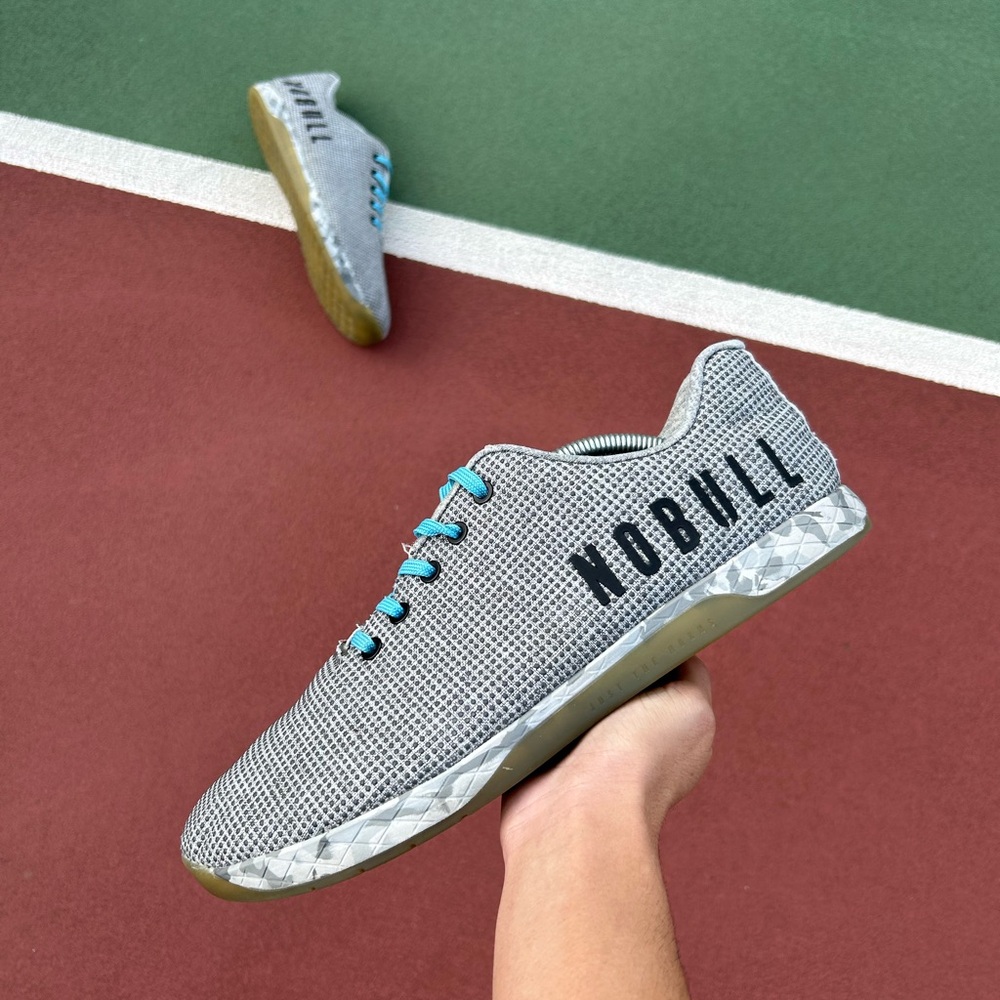 NOBULL Gray Athletic Shoes with Blue Accents